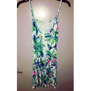 Divided H&M Floral White Blue Green Pink Dress XS